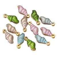 5pcslot stainless steel enamel conch sea shell charm ocean pendants charms diy pendant necklace bracelet jewelry making earring