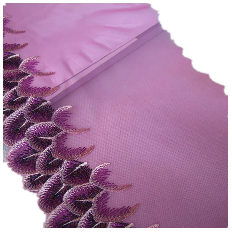 20 м/лот вышивка кружевной отделкой ткань вуаль фиолетовый Швейные аксессуары