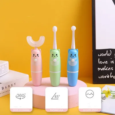 

Детская электрическая зубная щетка u-образная автоматическая зубная щетка для детей u-образная электрическая зубная щетка детская зубная щ...