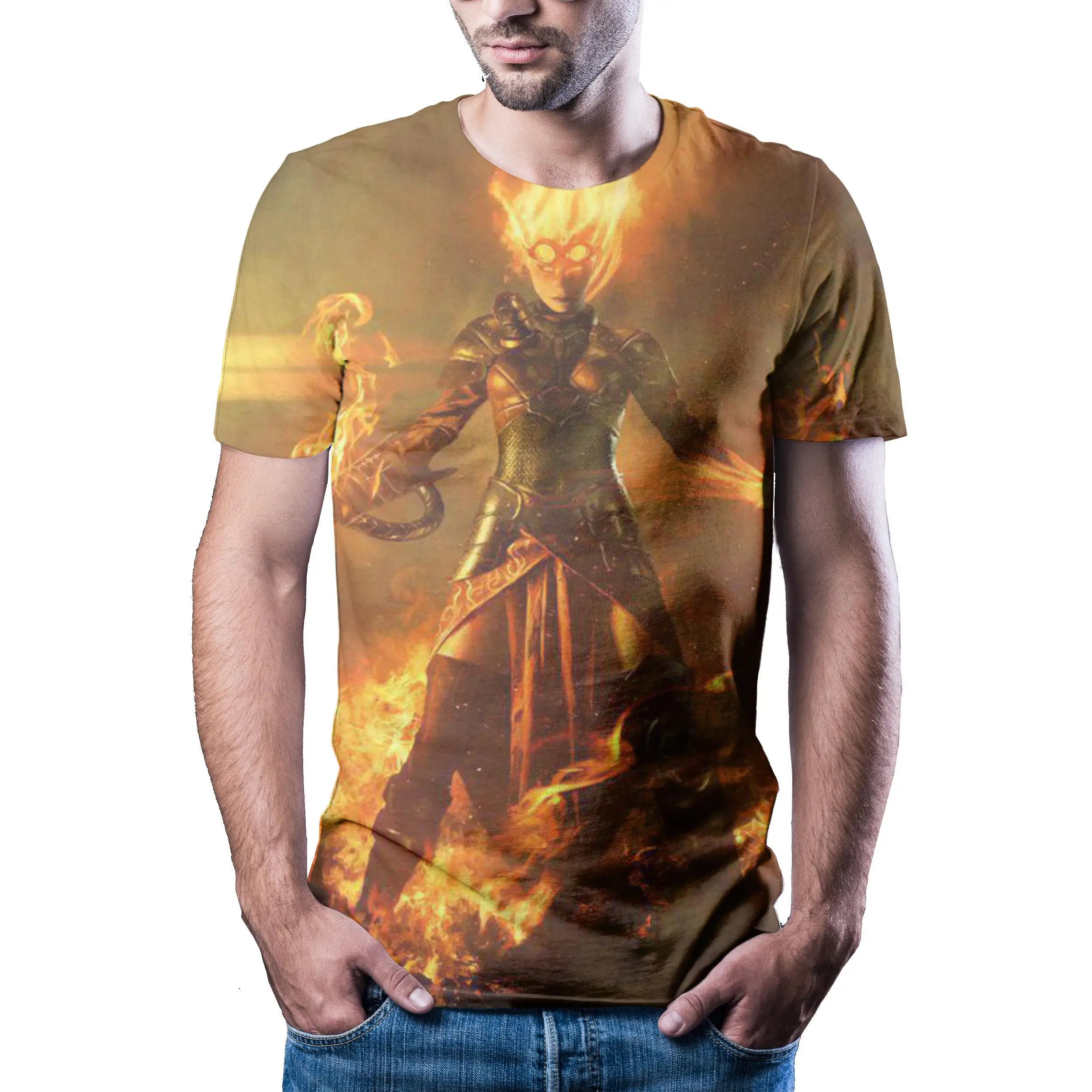 

New T-shirt men high-quality men's T-shirts excellent short-sleeved 3D character printing men's T-shirts fashion handsome T-shir