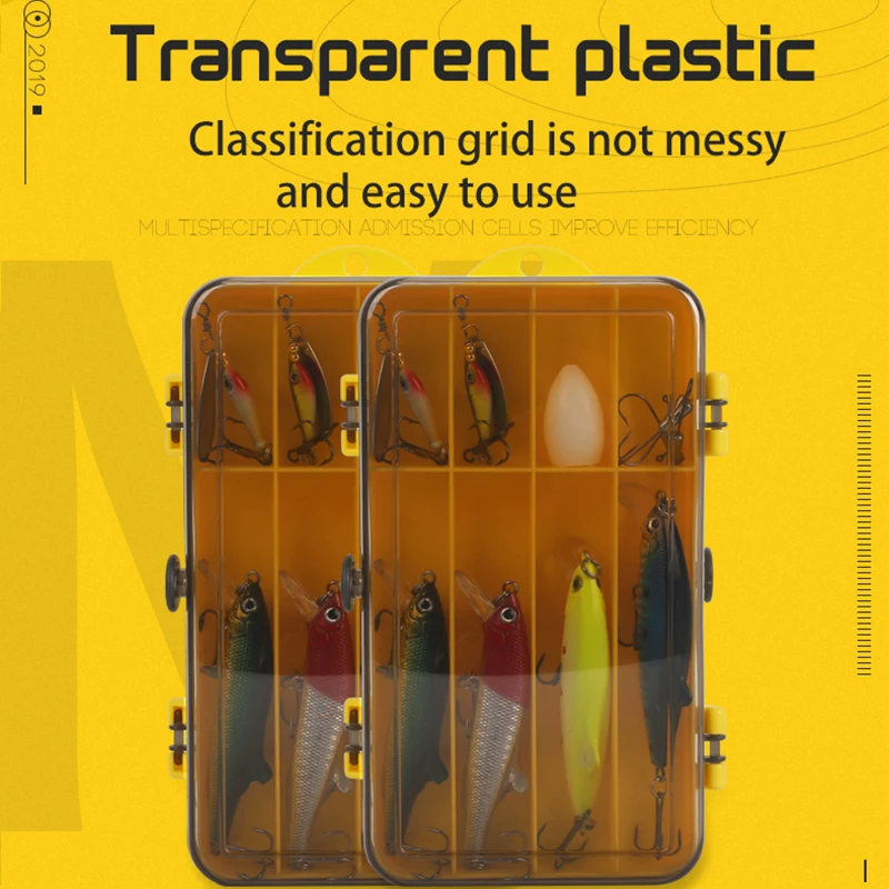 Fshing Tackle Boxes Plastic Storage Organizer Box Fishing Lure Double Sided /BaitStorage | Спорт и развлечения