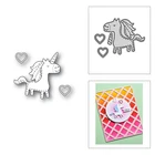 Новинка 2021, вышитые металлические штампы в виде единорога, сердца для самостоятельного изготовления скрапбукинга и открыток, декоративное тиснение, без штампа