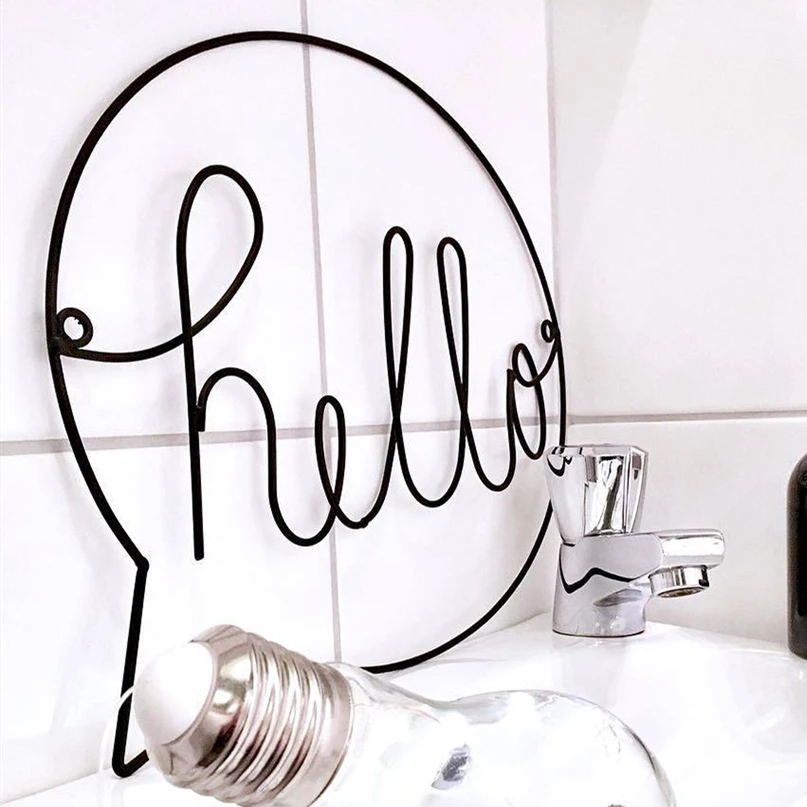 Железные буквы Hello подвесные украшения декор для детской комнаты железная рама