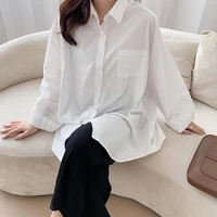 plus size blouse women casual autumn womans shirts 2021 spring long solid shirts korean tops fashion cotton lady clothes 10359