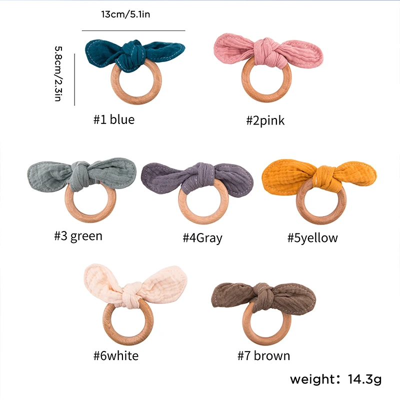 1 шт Детские деревянный Прорезыватель для зубов с заячьими ушками погремушка