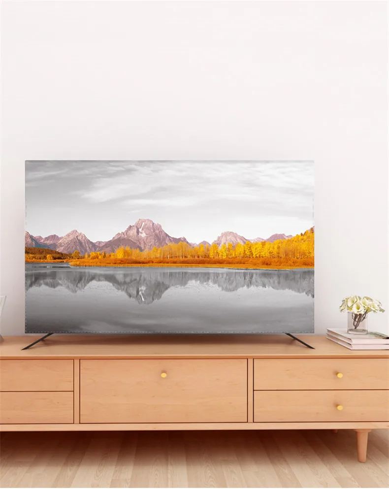 1"-80" 22 дюймов 75 дюймов экран lcd tv PC чехол декоративный капюшон занавес пейзаж озеро горный холм дерево водонепроницаемый