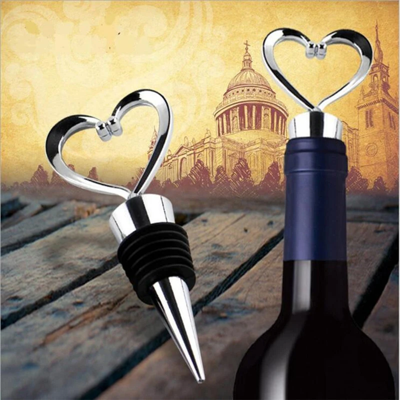 

10pcs/lot 11*4.2cm gold or silver heart shape Bottle Stopper party wedding favor