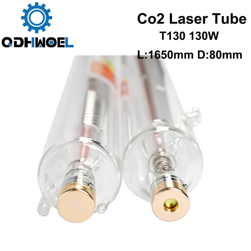 QDHWOEL T130 130-150W Co2 лазерная трубка длиной 1650 мм в диаметре. 80 для лазерной лампы CO2 |