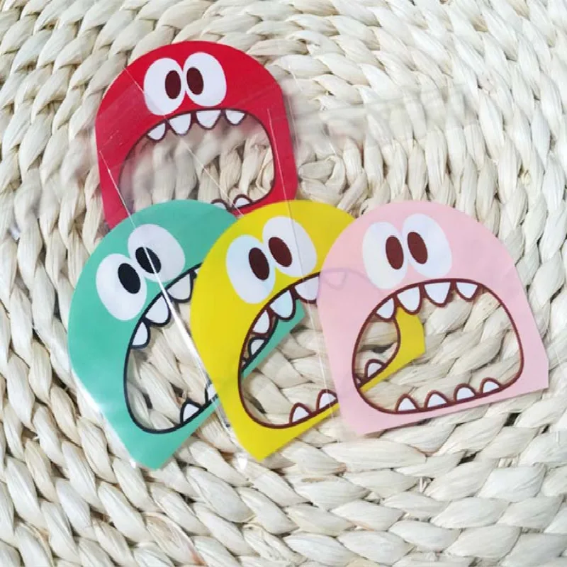 

100pcs big mouth Christmas wedding gift candy biscuit baking bag decoration party gift self-adhesive bag