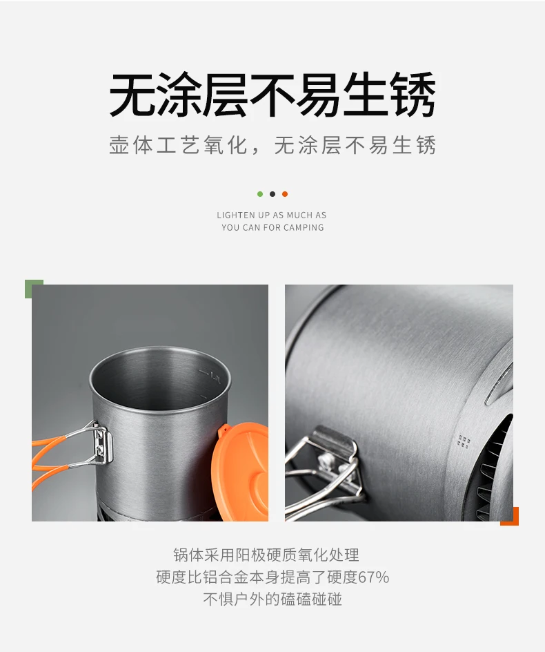 

XK6 Heat Exchanger Pot 1L Foldable Cooking Pots with Mesh Bag Outdoor Camping Cookware