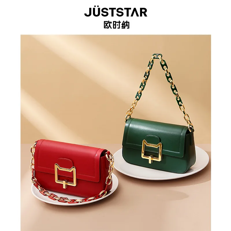 

NUCELLE 2020 autumn and winter new fashion single shoulder bag, retro chain small square bag, lady oblique satchel