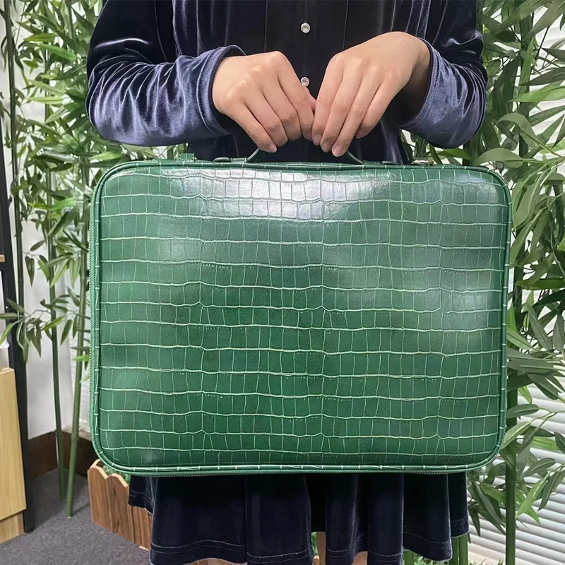 2022 Travel Men 15 inch Laptop Bag PU Ostrich Leather Large Men Laptop Bag &Cover for Macbook Pro Hot Sales