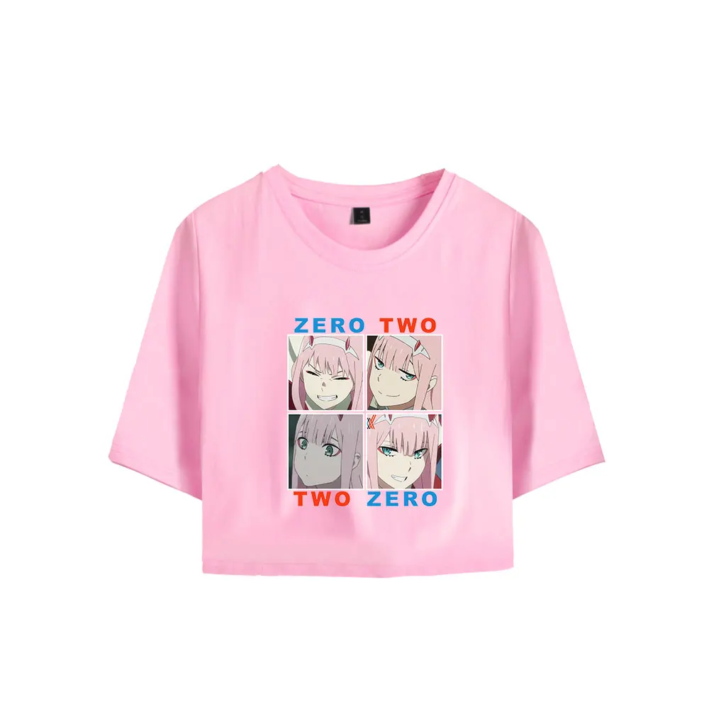 

DARLING in the FRANXX Navel T-shirt Summer Girl Fashion Hip Hop Personality Sexy Short Sleeve Customized Large Navel T-shirt