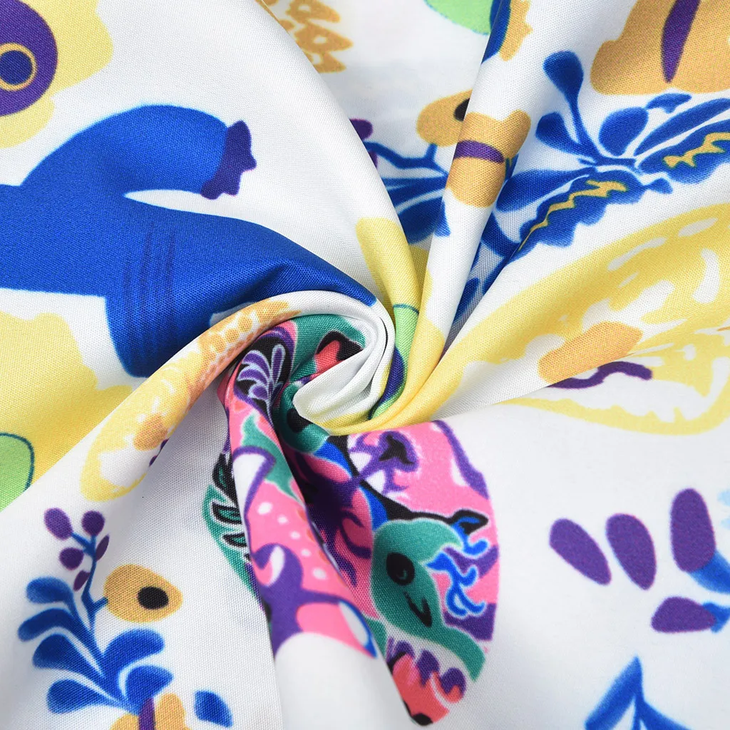 Женское платье размера плюс 5XL свободное цветочный принт длинный рукав v образный