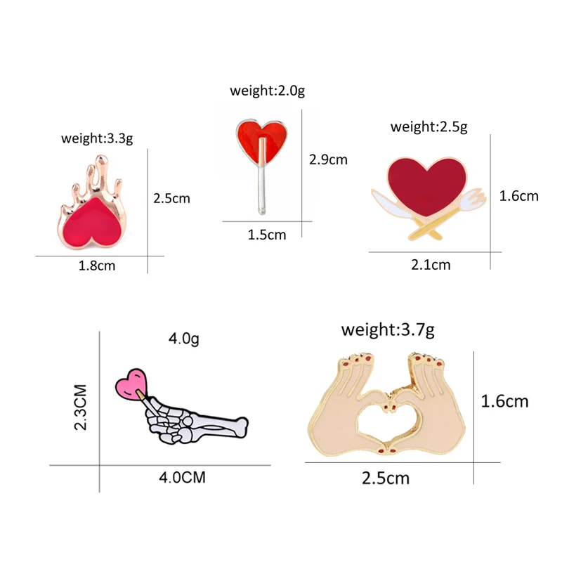 Мультяшные любовные броши Череп руки сердце жесты значки модные ювелирные