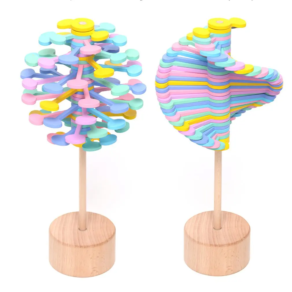 

Деревянный Вращающийся леденец, игрушки для снятия стресса, креативные декоративные игрушки для декомпрессии, деревянный вращающийся леде...