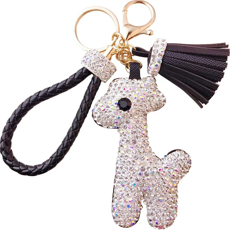 

Sparkling mini deer inlaid rhinestone keychain ladies bag cute deer pendant car key alloy pendant children's New Year gift