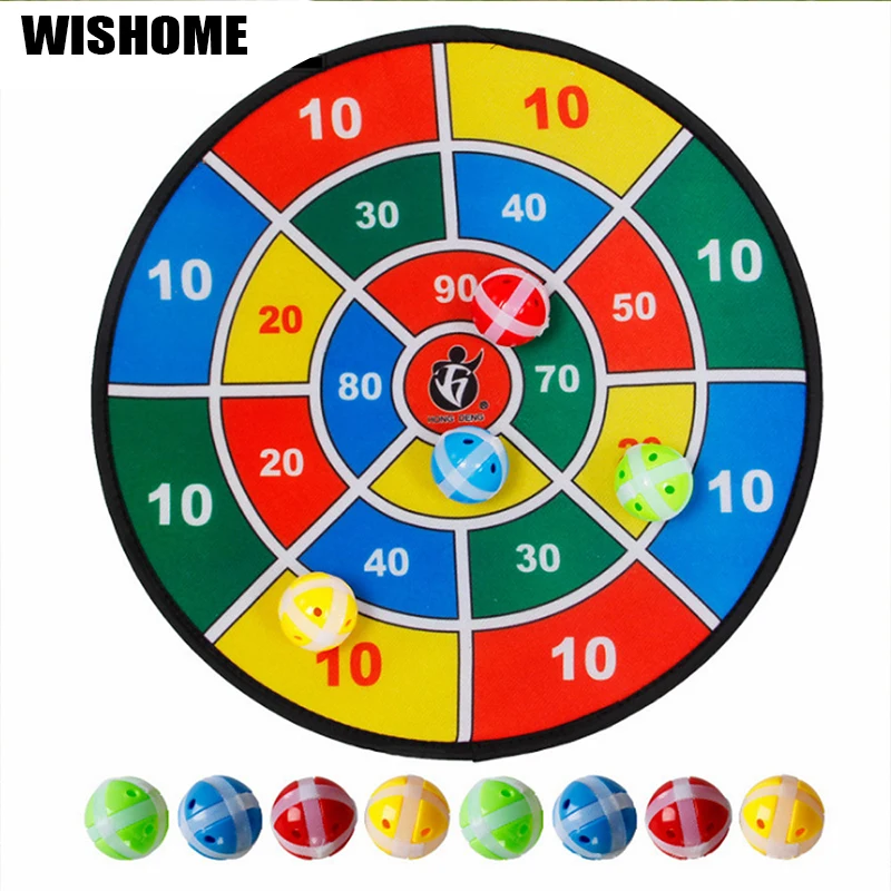 

Children Safety Darts Board Indoor/Family Sport Toy Parent-Child Game Flocking Dartboard with 8 Balls Sports Toys Set for Kids