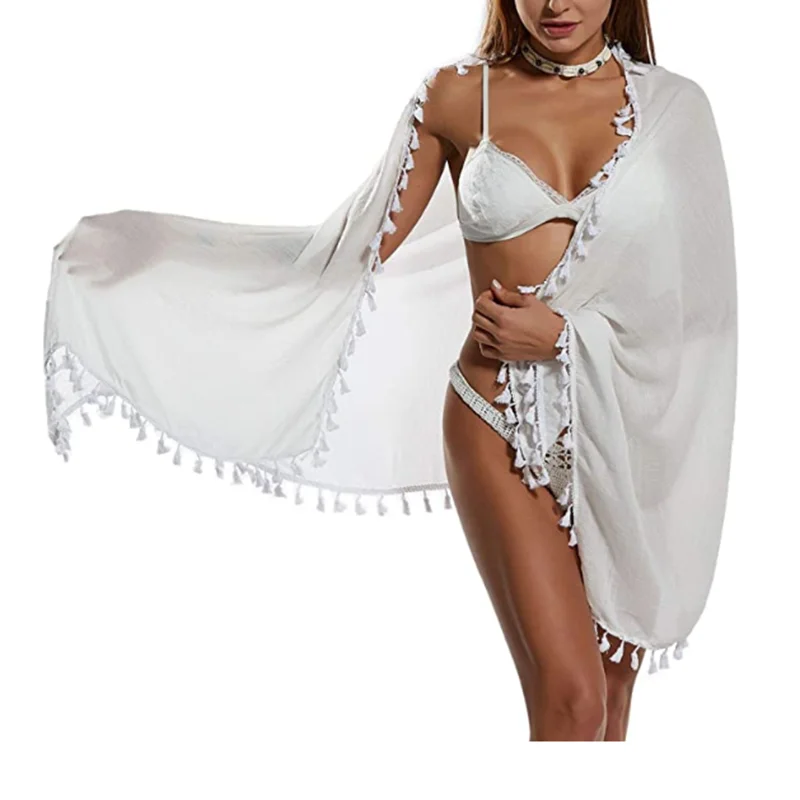 

Новинка, сексуальное женское пляжное бикини, однотонное парео, шифоновая юбка с запахом, пляжная одежда, купальный костюм, юбка для плавания