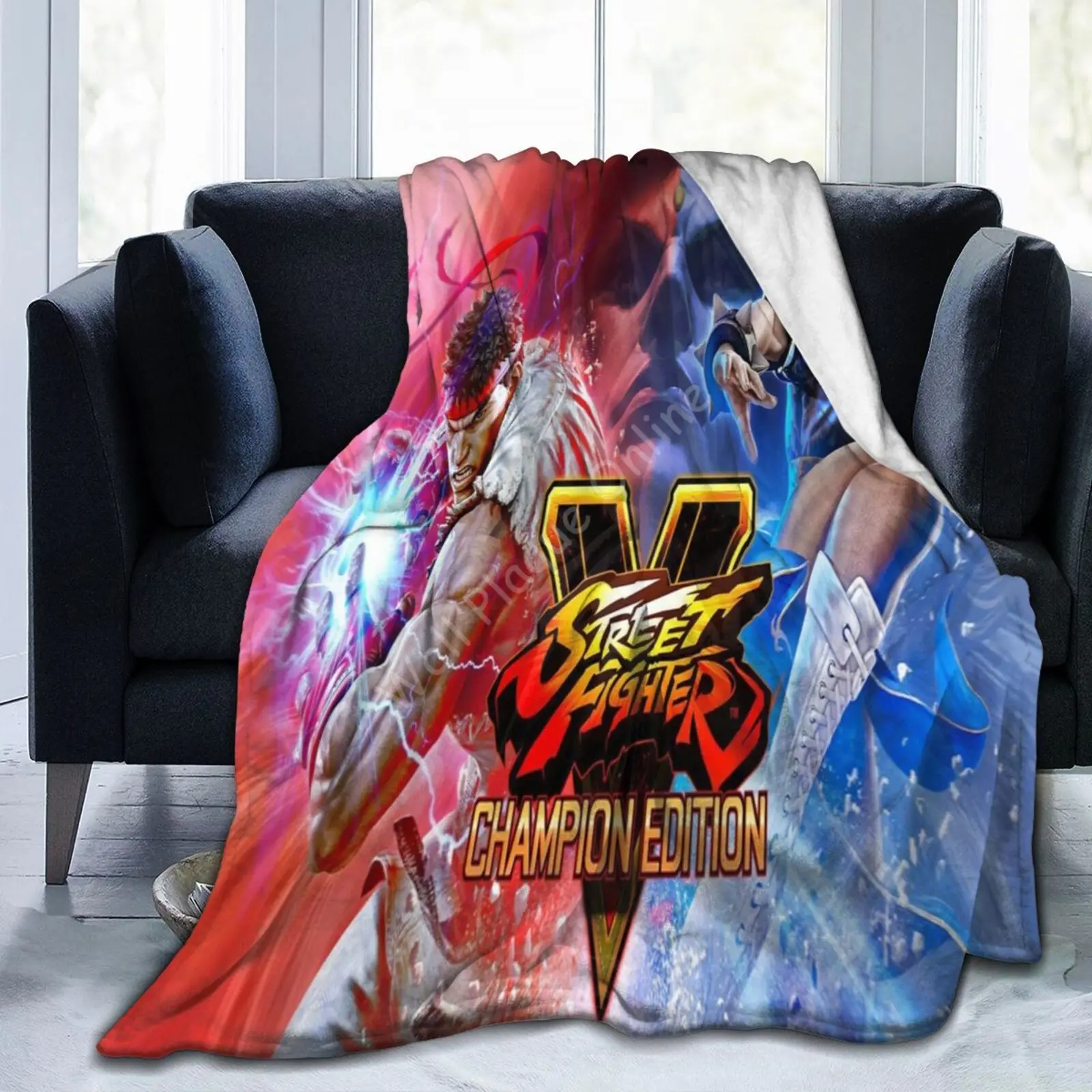 

Japanese Fighting Game Fleece Blanket Classic Nostalgic Street Game Throw Blanket for Adults Kids Cozy Warm Lightweight Blanket