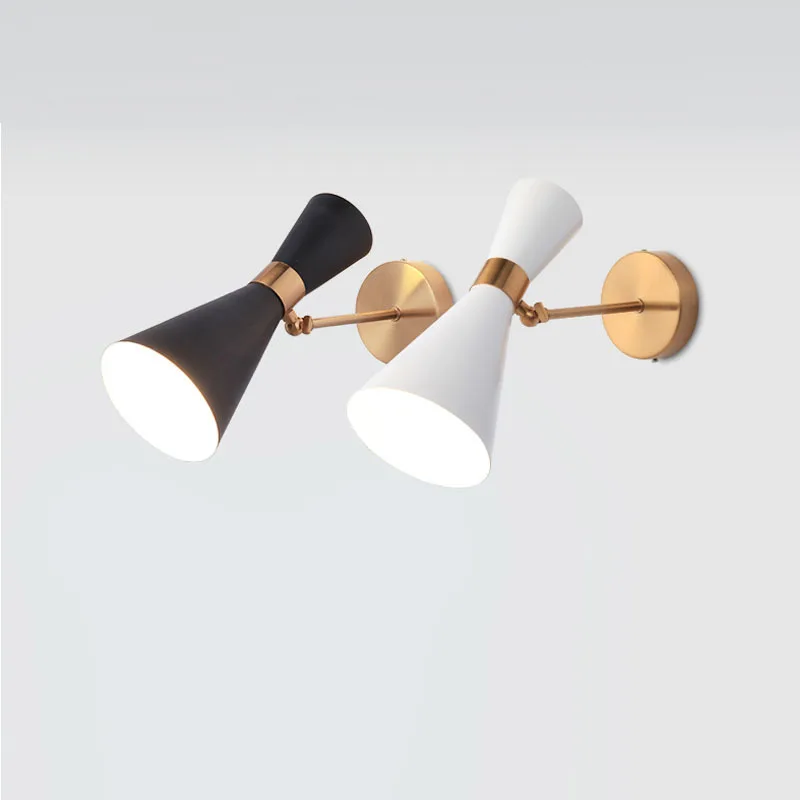 

Nordic Modern bedroom bedside wall lamp Simple wrought iron living room hallway staircase wall light bathroom mirror front бра