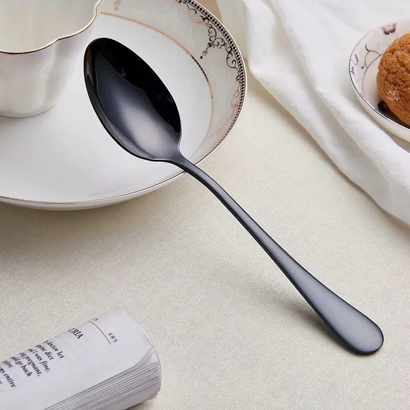 

Black Stainless Steel Dinnerware Gold Cutlery Set Forks Knife Kitchen Dinner Knives Forks Spoons Complete Tableware Cutlery Set