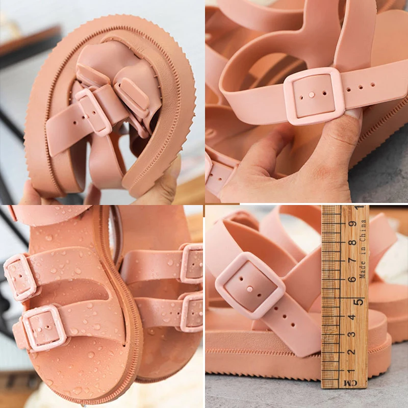 

Women Gladiator Sandals Buckle Soft Jelly Shoes Woman Casual Thick Bottom Comfort Ladies Footwear 2021 Summer Female Fashion
