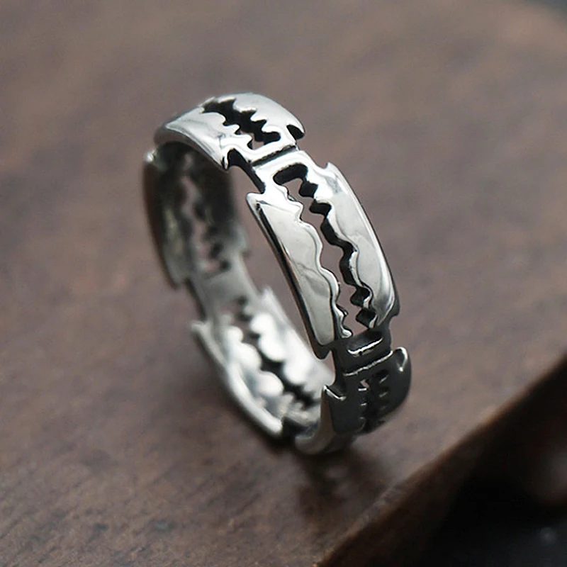 

New Hot Selling Blade Hip Hop Punk Rock Ring European And American Fashion Creative Retro Personality Blade Ring Wholesale