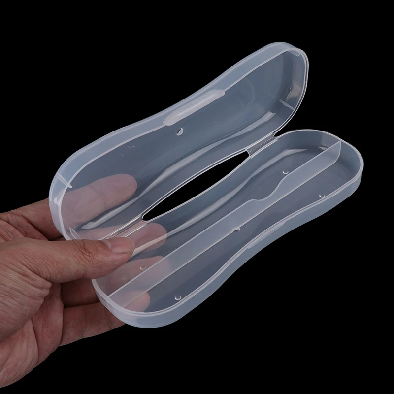 

2022 Baby Portable Tableware double Box Storage Organizer Case Plastic Spoon Fork Travel Transparent