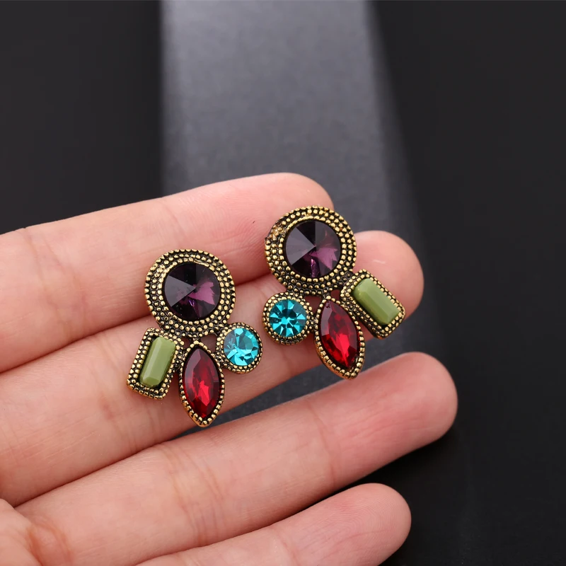 UNNAIER Модные индивидуальные популярные цветные серьги с полудрагоценными камнями