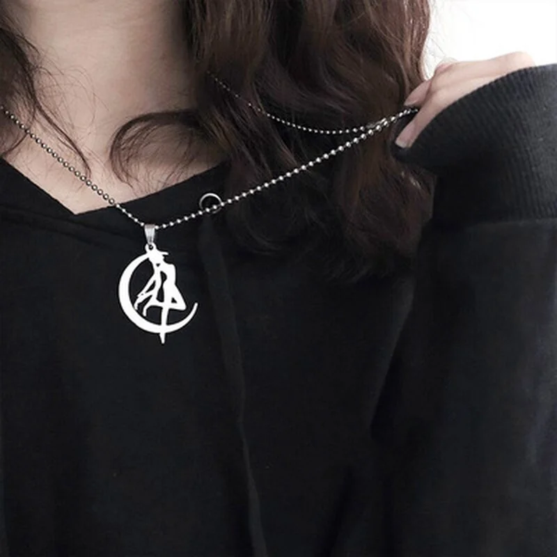 

Japanese Anime Two-dimensional Surroundings Moon Moon Hare Elf Pendant Sweater Chain Accessories Moon Cosplay