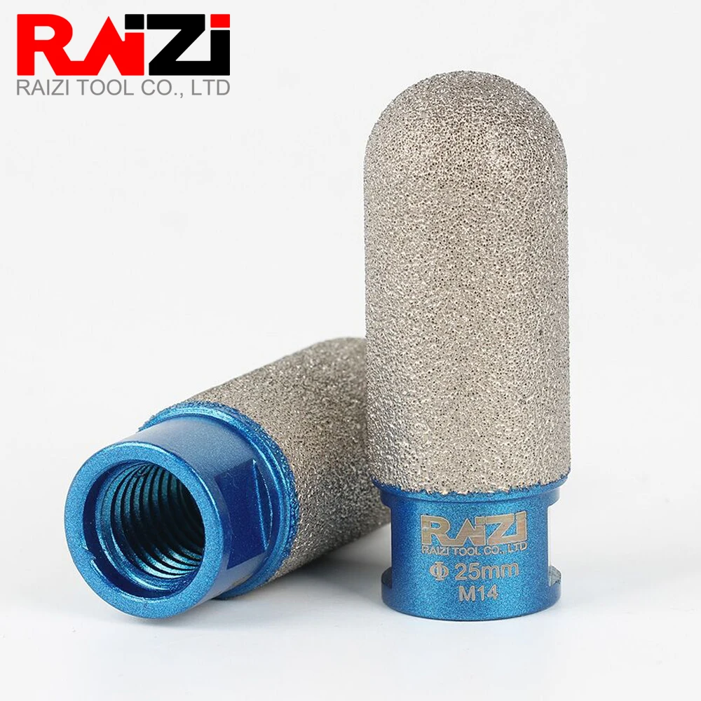 

Raizi 1 pc Vacuum Brazed Diamond Finger Bits for Tile Stone Countertop 20/25mm Round-Head Diamond Milling Bits