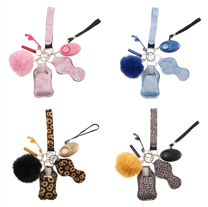 

9pcs Hot Sale Personal Security Alarm Cute Mini Self-defense Product Multi-function Keychain Girl Self-defense Wolf Guard Set