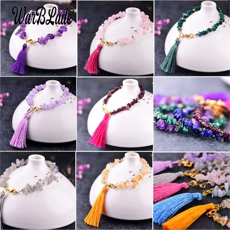 Новый женский браслет WarBLade 2019 аметист гранат лунный камень кристалл бахрома