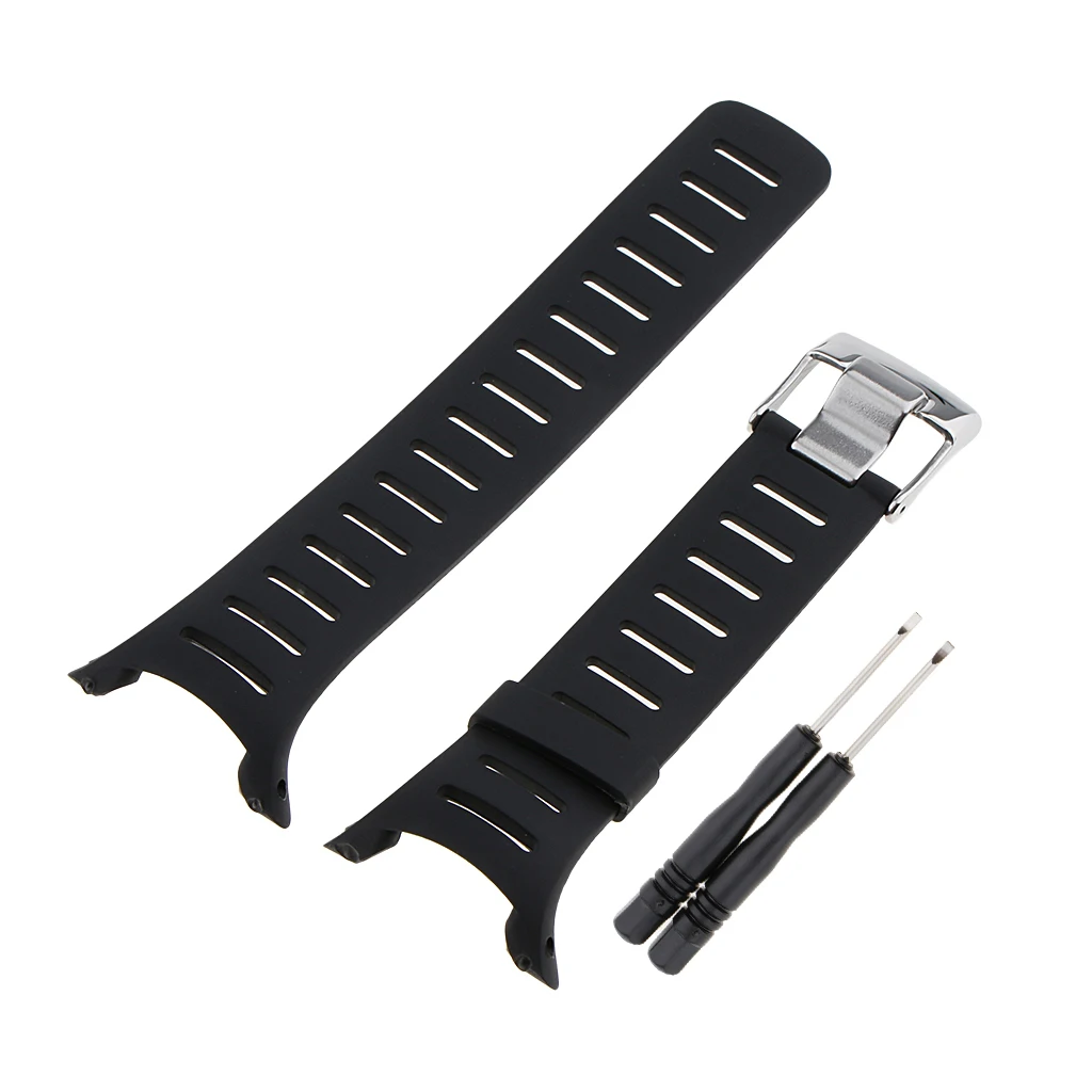 

Rubber Wristwatch Bands for SUUNTO T1 T1C T3 T3C T3D T4C T4D Black Accessory Strap Replacement