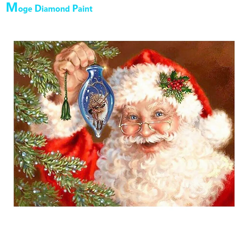Санта Клаус бриллиантовый рисунок Рождество Круглый полный дрель Портрет 5D