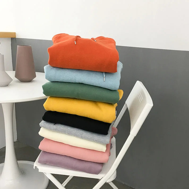 Женские толстовки с капюшоном в Корейском стиле простой вельветовый элегантный