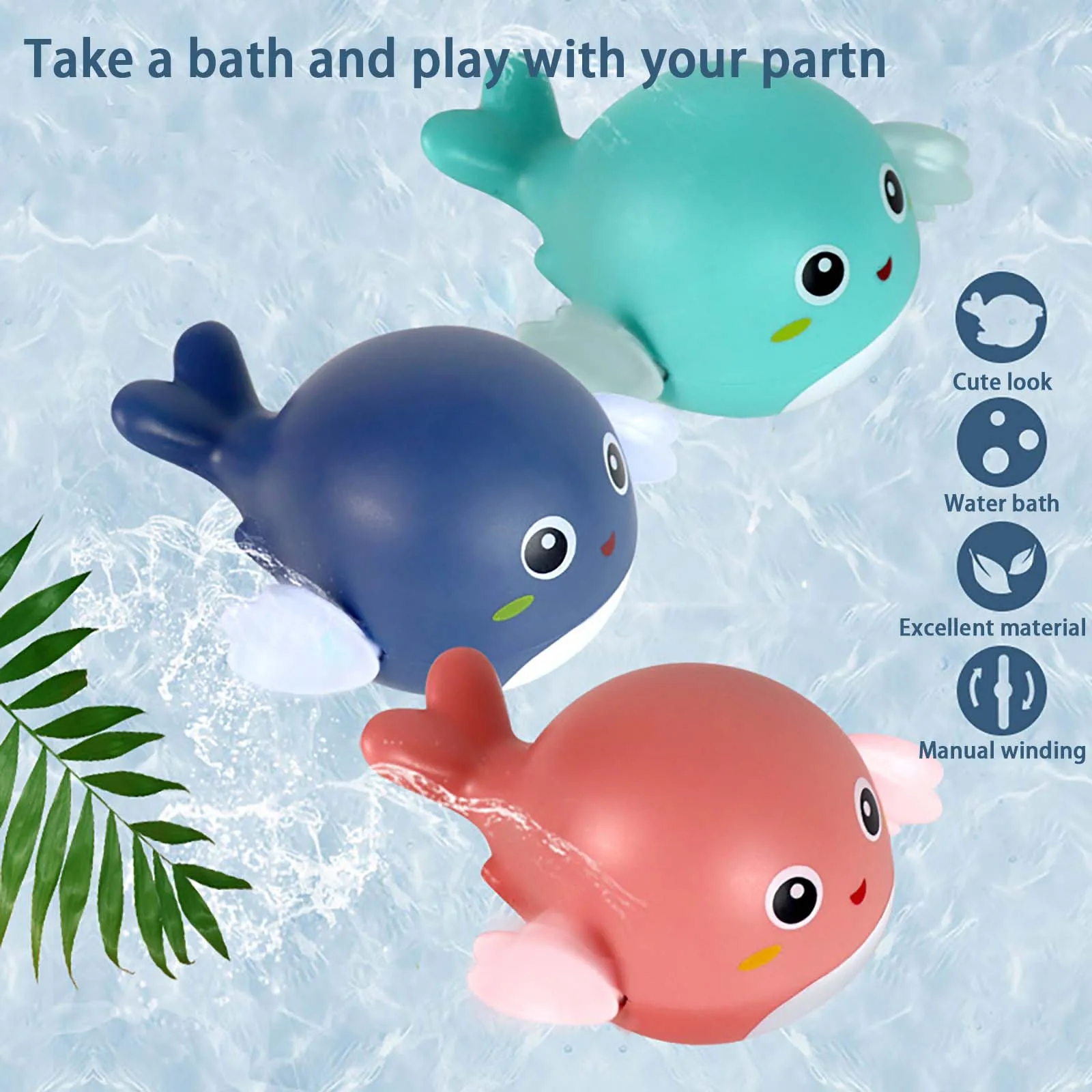 

2021 Baby Bath Toys Animal Cute Cartoon Tortoise Crab Classic Baby Water Toy Infant Swim Chain Clockwork Toy For Kid Baby