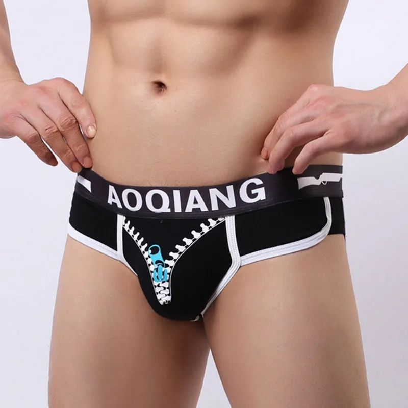 

Cotton Mens Underwear Boxers Letter Underwear Male Boxer Breathable Sexy Underwear Gay Mens Pouch Zipper Print Underpants New