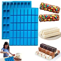 40 cavities rectangle caramel silicone molds for truffles ganache jelly candy and praline ice cube tray