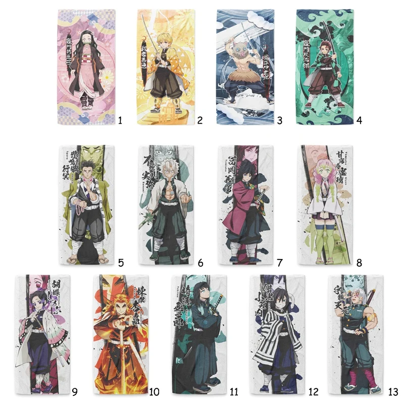 Полноцветное абсорбирующее полотенце с аниме рассекающий демонов хлопковое