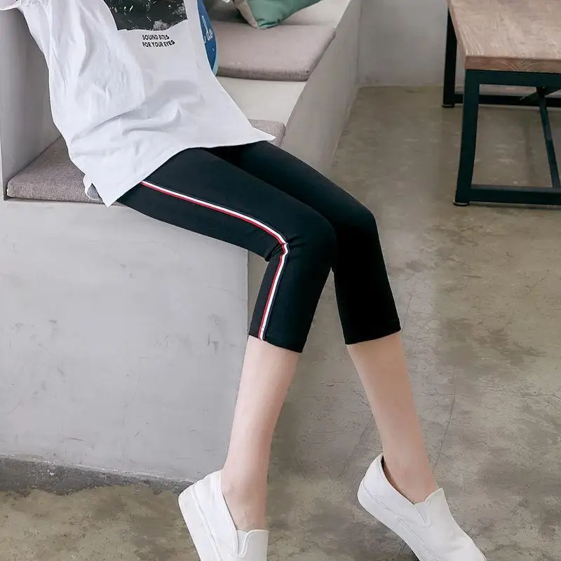 Women Leggings Fitness Pants  Yoga 100% cotton Leggings Summer Soft Skin Female Crop Leggins Tights Capris 3/4 Running Trousers