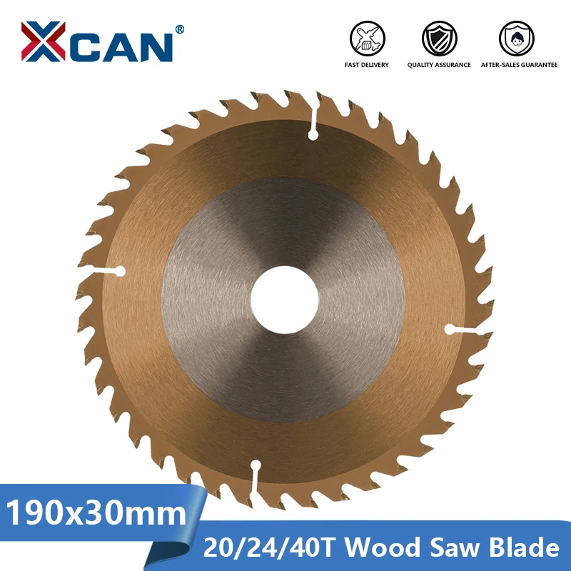 Circular de Xcan para o Corte de Madeira Revestiu a Lâmina de Serra de Madeira a Lâmina de Serra Viu o Disco para o Plástico de Madeira Acrílico Ticn Revestiu de Madeira 190x30mm 20t 24t 40t Tct