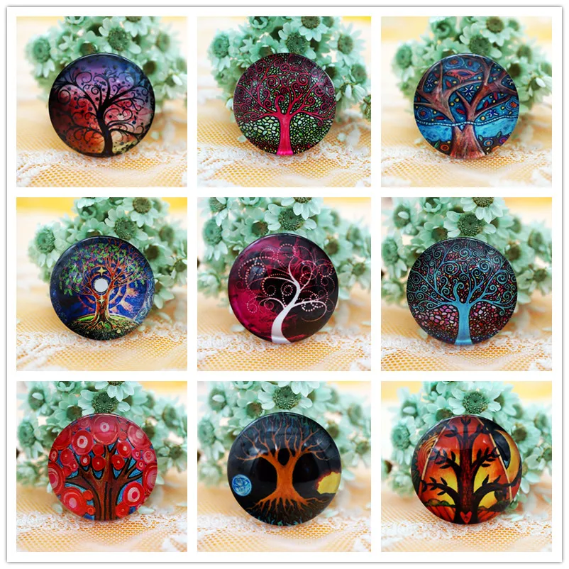 10 шт./лот круглый 8 20 мм дерево стеклянный кабошон для изготовления браслета