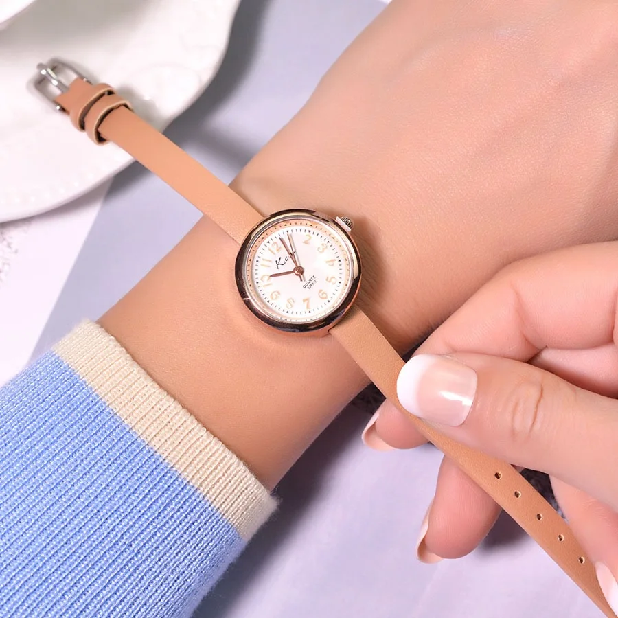 Qualities Luxury Fashion Women Watches Simple Number Scale Elegant Ladies Small Wristwatches Casual Female Leather Quartz Watch | Наручные