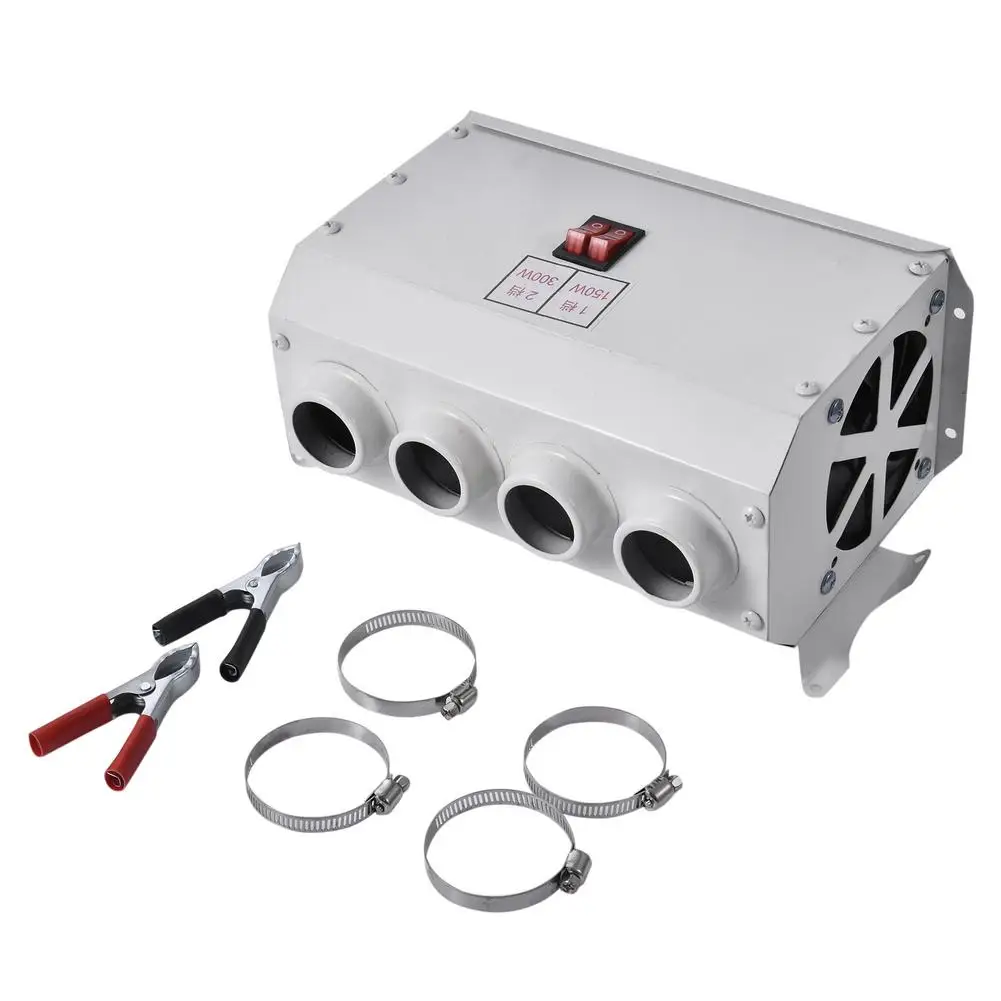 

12V/24V 300W Car Interior Heater 4-hole Dual-control Electric Manual Heating Defroster For Car, RV, Motorhome Trailer, Trucks