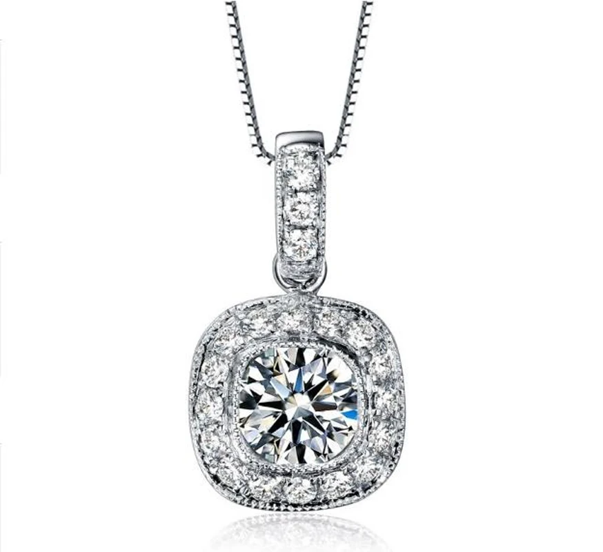 Женские Ювелирные изделия ожерелье S925 твердые Стерлинговое Серебро кристалл AAA