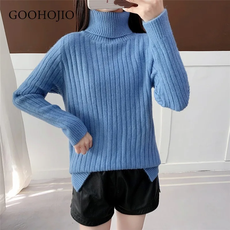 

GOOHOJIO 2020 New Spring Autumn Temperament Women Sweater Simple Versatile Thicken Sweater Women Solid Color Pullover for Ladies