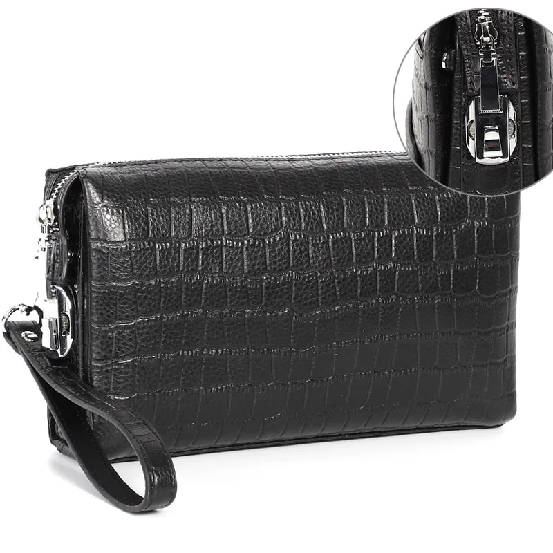 Мужские кошельки LUENSRO с кодовым замком длинный бумажник из натуральной кожи на