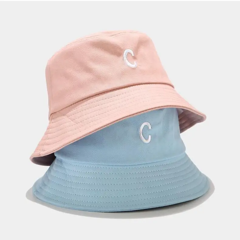 Панама с вышивкой и надписью C для мужчин женщин Модная хлопковая уличная шапка